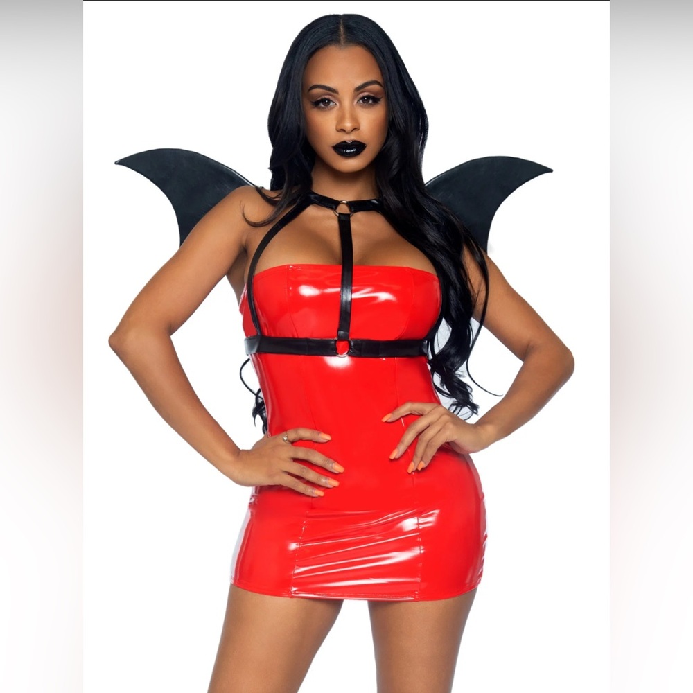 Bat Wings Black Harness Fetish Halloween